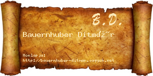 Bauernhuber Ditmár névjegykártya